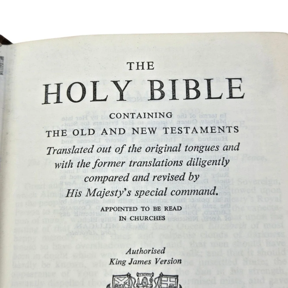 Vtg 1958 KJV Holy Bible‎ Olive Wood Cover From Jerusalem Pocket Size King James
